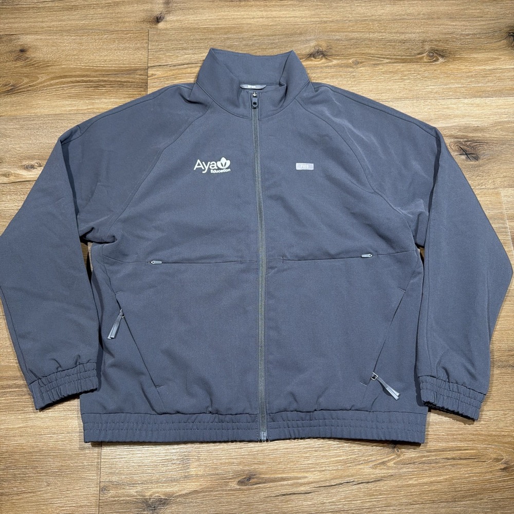 FIGS Sydney Scrub Jacket Gray Full Zip Womens MEDIUM "Aya Education"